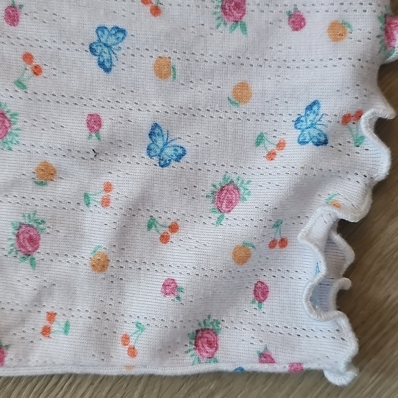 Girlhood Cottagecore Floral Pointelle Scalloped Edged Cropped Tank Top Small - Picture 4 of 11